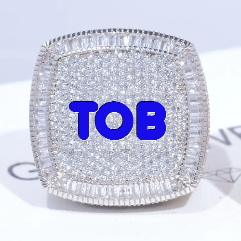 CUSTOM LETTER 3D ICED RING sold by The GUU Shop