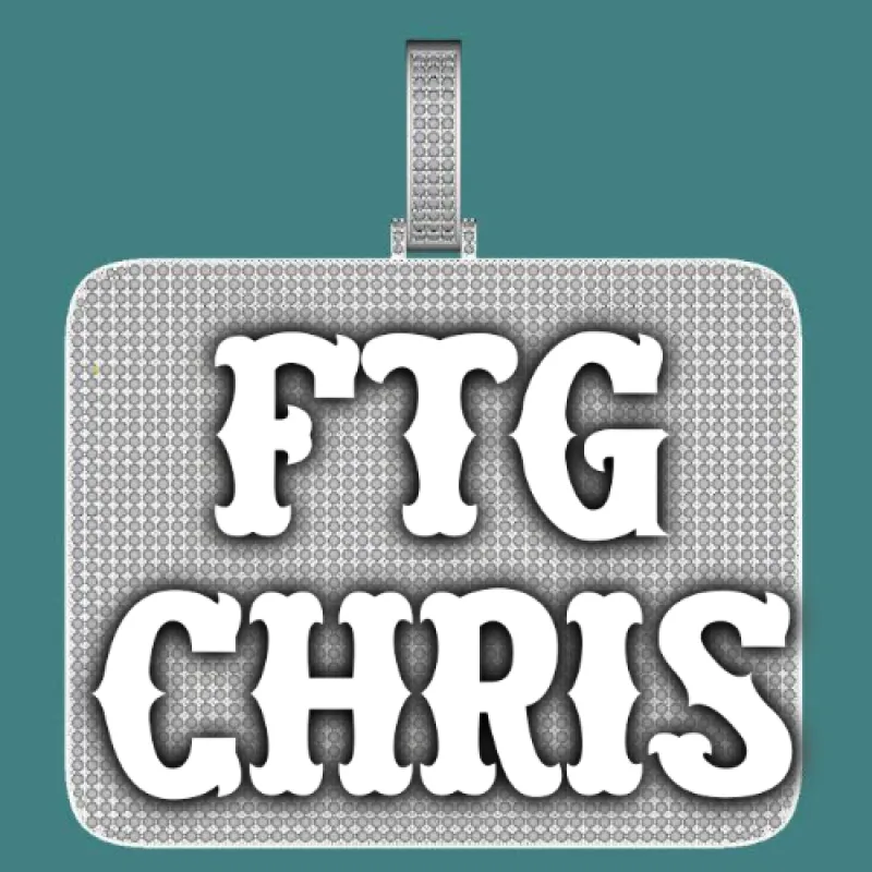 CUSTOM LETTER NECKLACE 3D BIG SQUARE sold by The GUU Shop