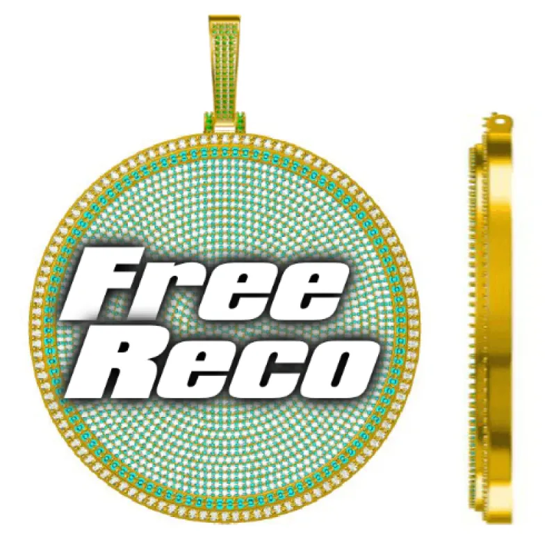 CUSTOM LETTER NECKLACE 3D BIG DISC sold by The GUU Shop