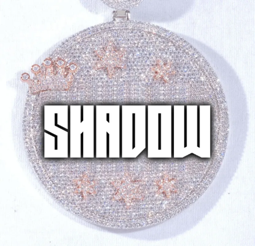 CUSTOM LETTER NECKLACE 3D BIG CROWN DISC sold by The GUU Shop