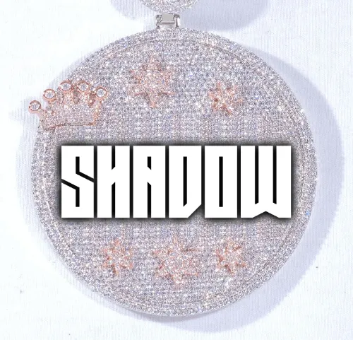 CUSTOM LETTER NECKLACE 3D BIG CROWN DISC sold by The GUU Shop