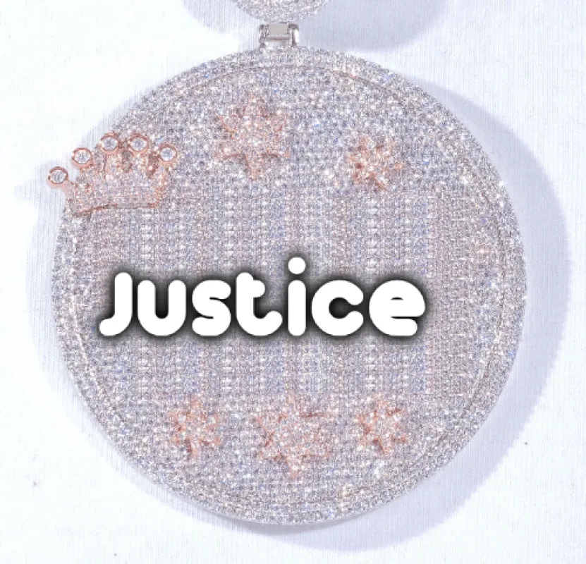 CUSTOM LETTER NECKLACE 3D BIG CROWN DISC sold by The GUU Shop