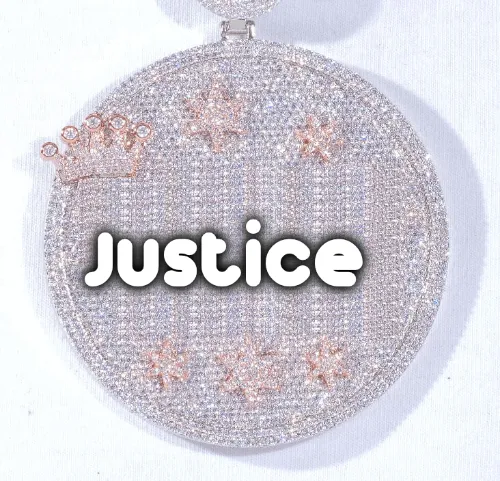 CUSTOM LETTER NECKLACE 3D BIG CROWN DISC sold by The GUU Shop