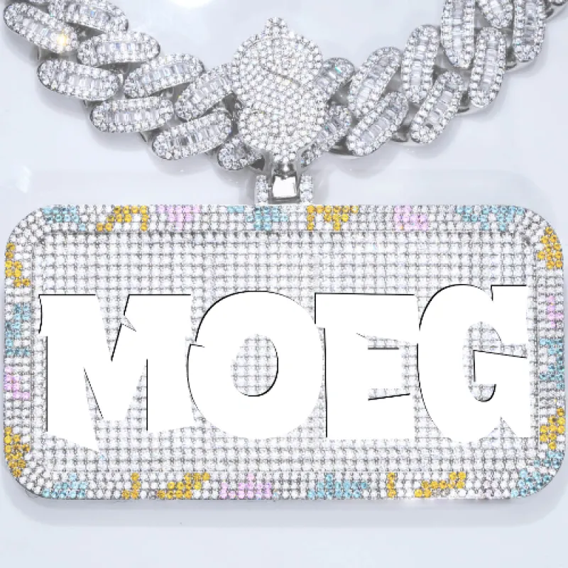 CUSTOM LETTER NECKLACE 3D COLORFUL SQUARE sold by The GUU Shop