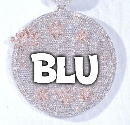 CUSTOM LETTER NECKLACE 3D BIG CROWN DISC sold by The GUU Shop