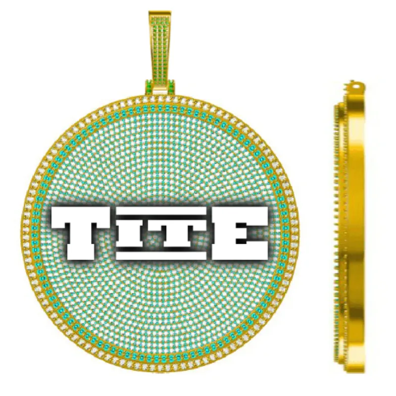 CUSTOM LETTER NECKLACE 3D BIG DISC sold by The GUU Shop