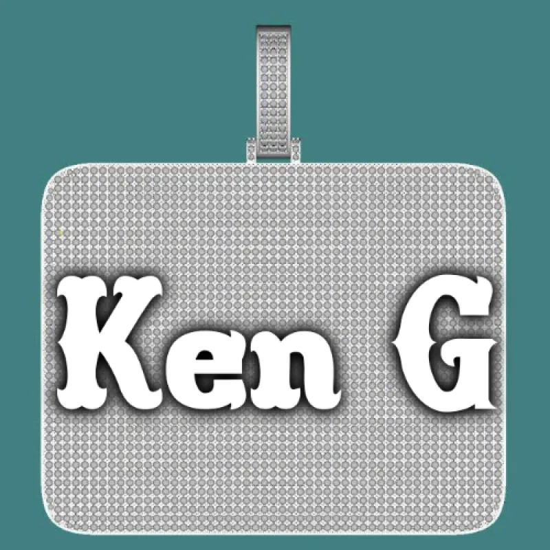 CUSTOM LETTER NECKLACE 3D BIG SQUARE sold by The GUU Shop