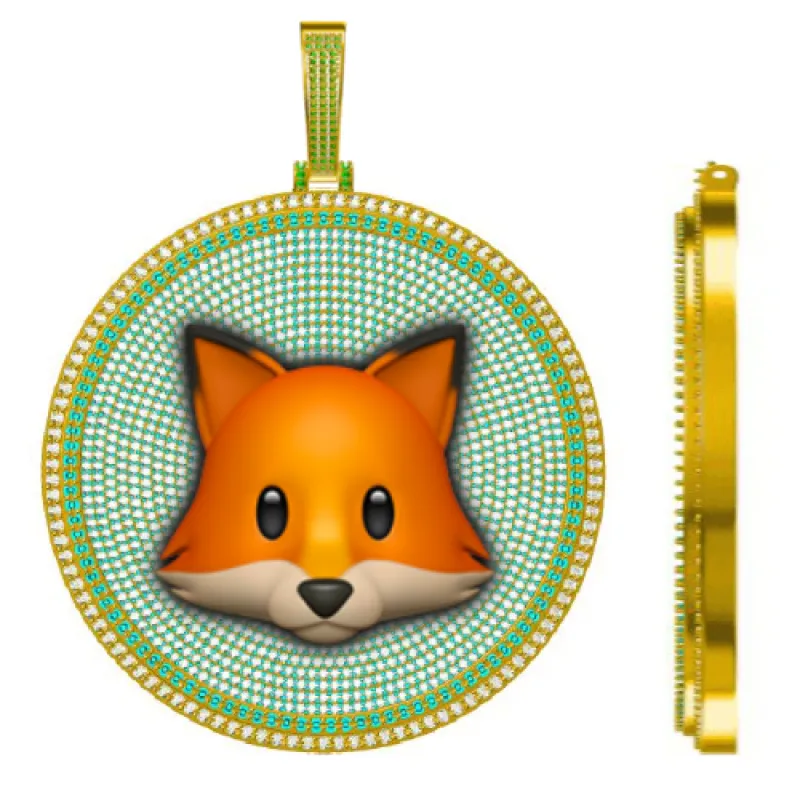 CUSTOM LETTER NECKLACE 3D BIG DISC sold by The GUU Shop