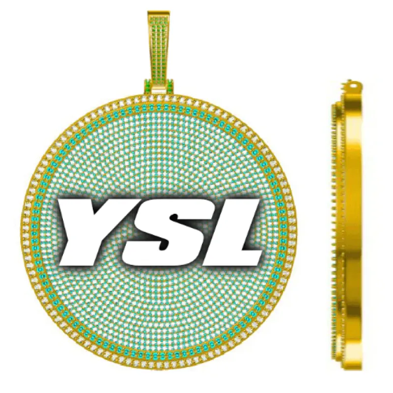 CUSTOM LETTER NECKLACE 3D BIG DISC sold by The GUU Shop