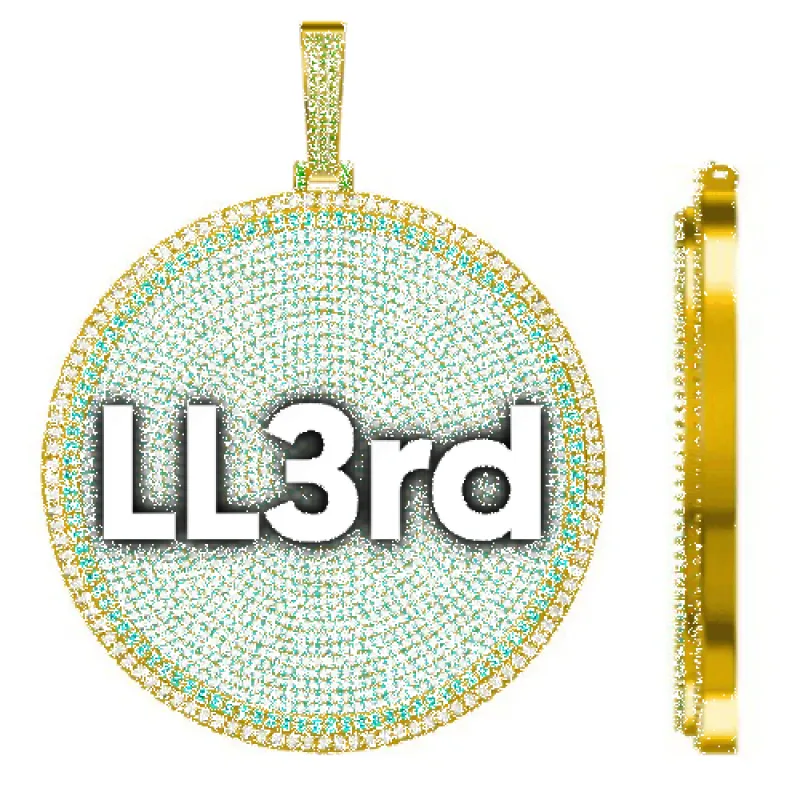 CUSTOM LETTER NECKLACE 3D BIG DISC sold by The GUU Shop