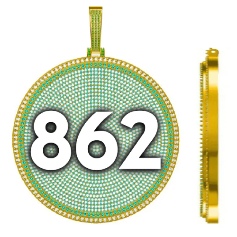 CUSTOM LETTER NECKLACE 3D BIG DISC sold by The GUU Shop