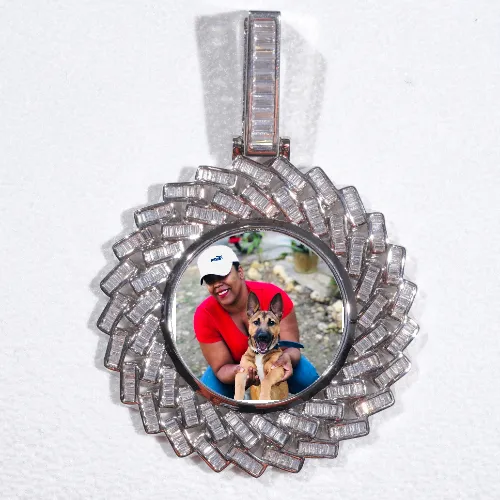 Large 3D Baguette Custom Picture Pendant sold by The GUU Shop