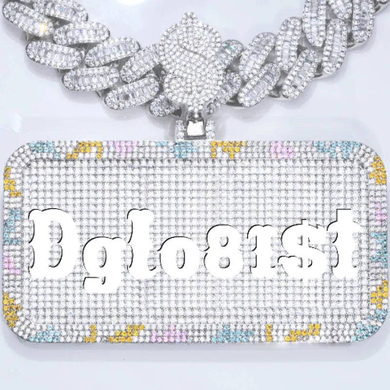 CUSTOM LETTER NECKLACE 3D COLORFUL SQUARE sold by The GUU Shop