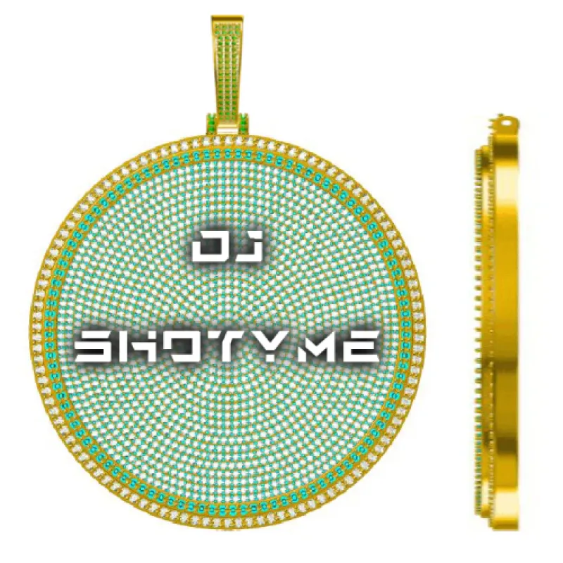 CUSTOM LETTER NECKLACE 3D BIG DISC sold by The GUU Shop