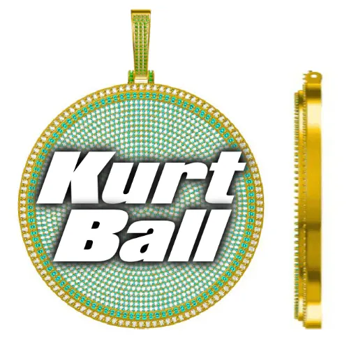 CUSTOM LETTER NECKLACE 3D BIG DISC sold by The GUU Shop