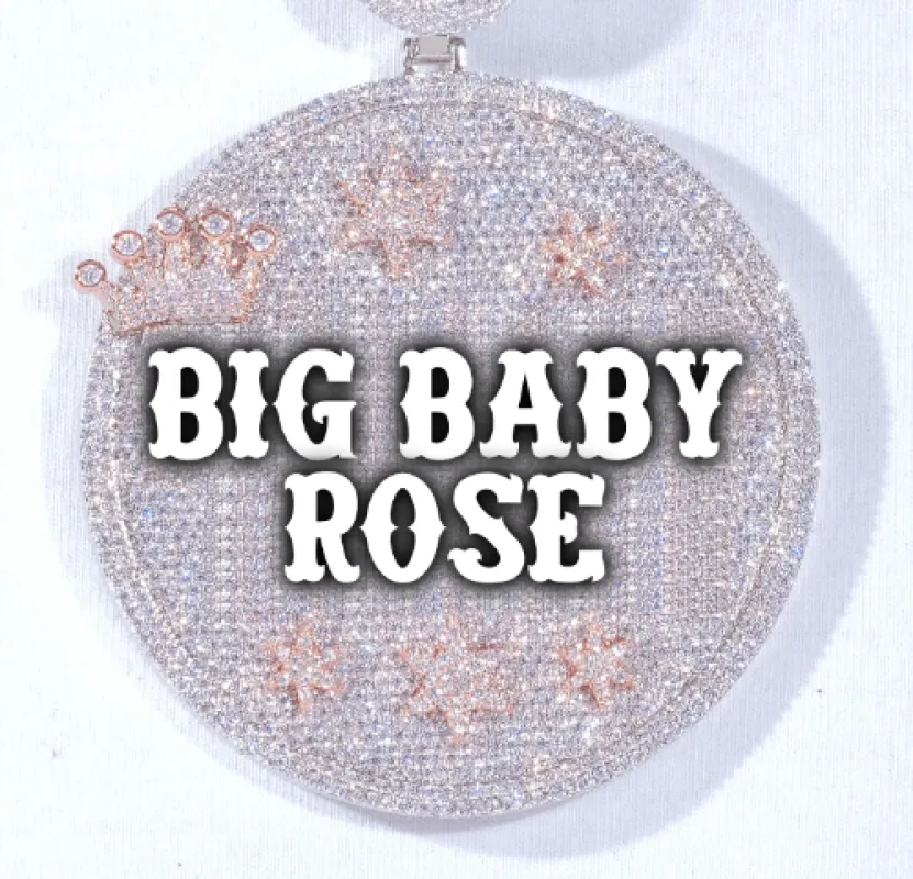 CUSTOM LETTER NECKLACE 3D BIG CROWN DISC made by The GUU Shop