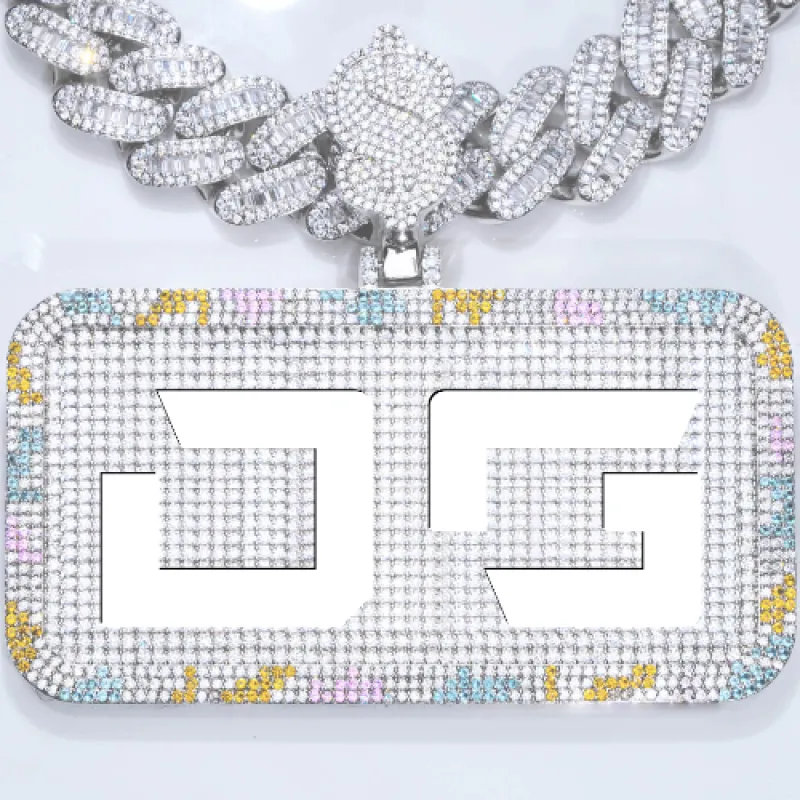 CUSTOM LETTER NECKLACE 3D COLORFUL SQUARE sold by The GUU Shop