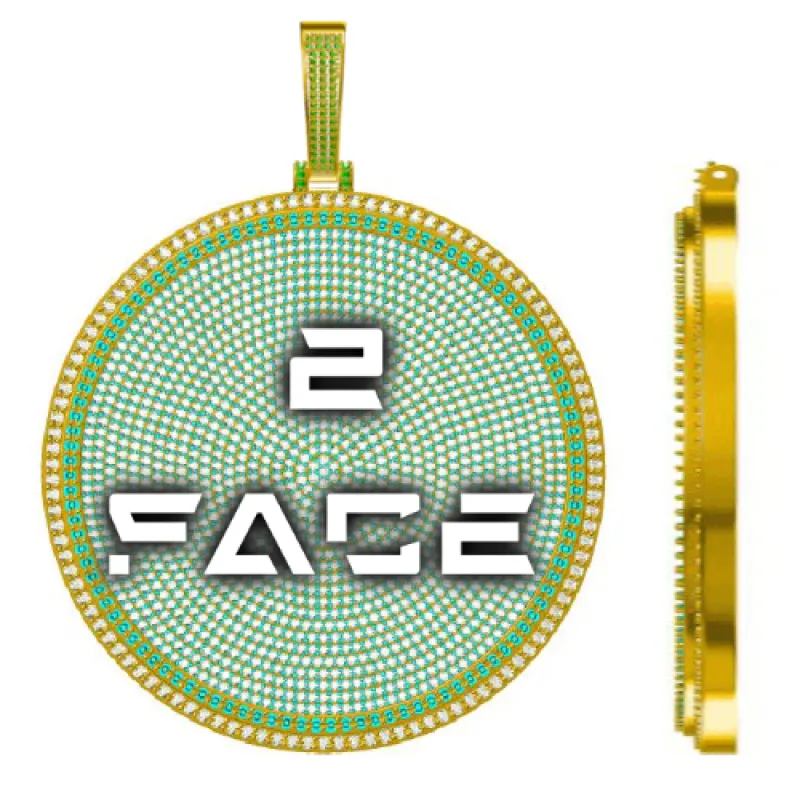 CUSTOM LETTER NECKLACE 3D BIG DISC sold by The GUU Shop