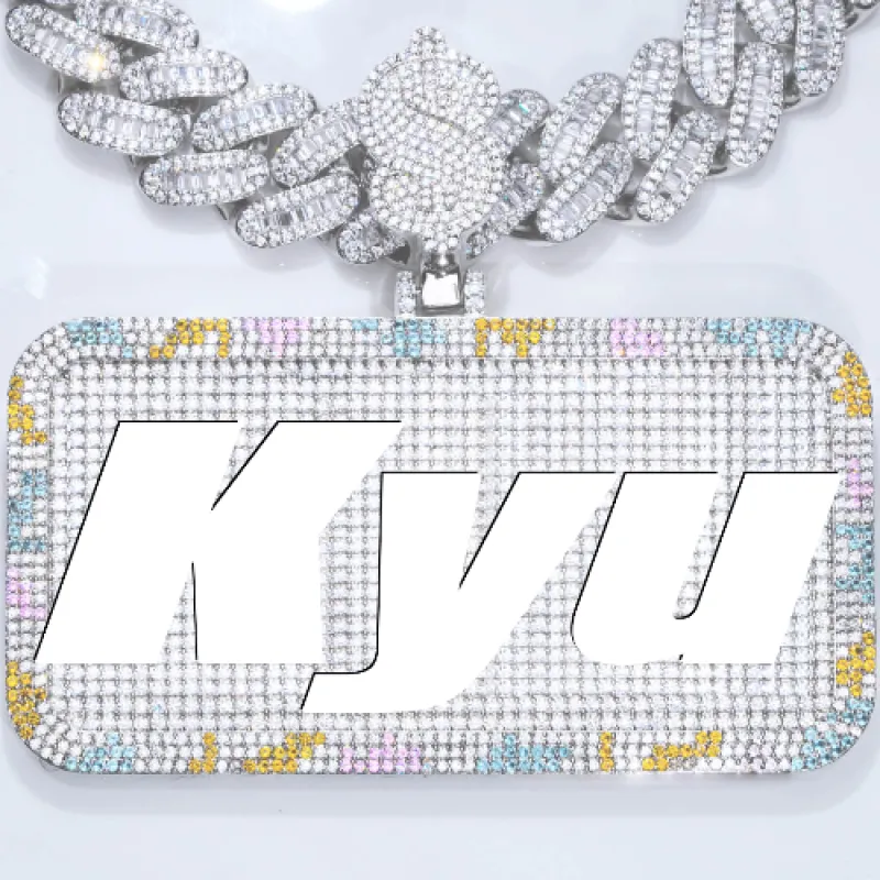 CUSTOM LETTER NECKLACE 3D COLORFUL SQUARE sold by The GUU Shop