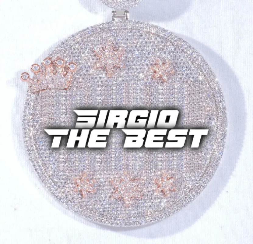 CUSTOM LETTER NECKLACE 3D BIG CROWN DISC sold by The GUU Shop