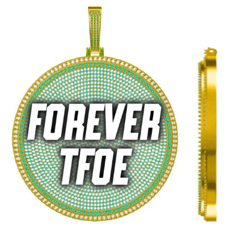 CUSTOM LETTER NECKLACE 3D BIG DISC sold by The GUU Shop