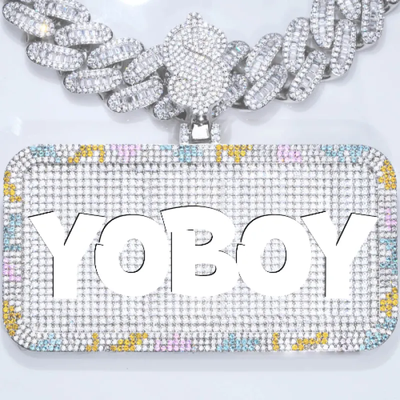 CUSTOM LETTER NECKLACE 3D COLORFUL SQUARE sold by The GUU Shop