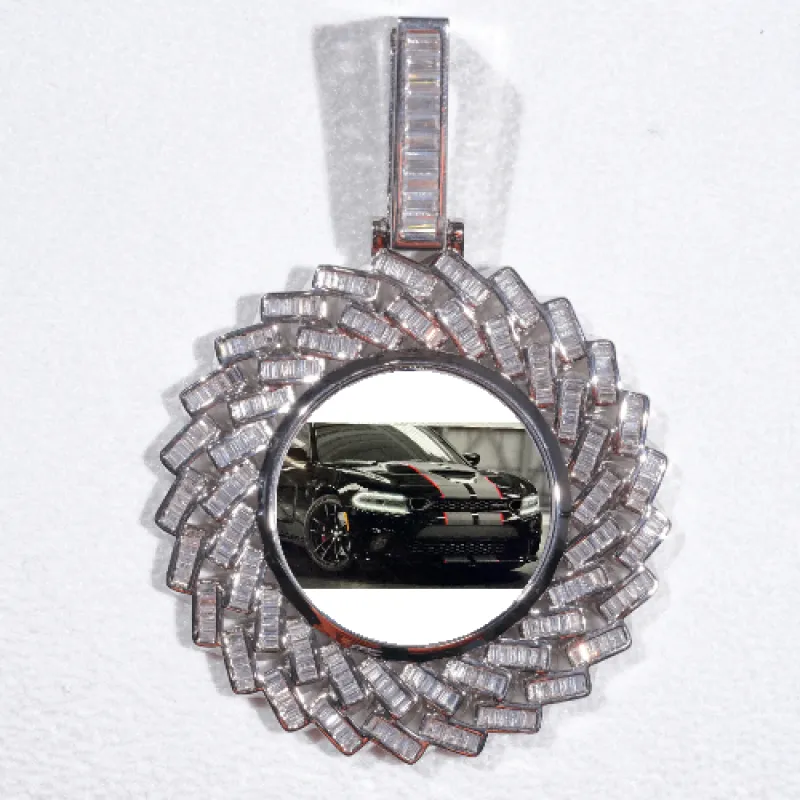 Large 3D Baguette Custom Picture Pendant sold by The GUU Shop