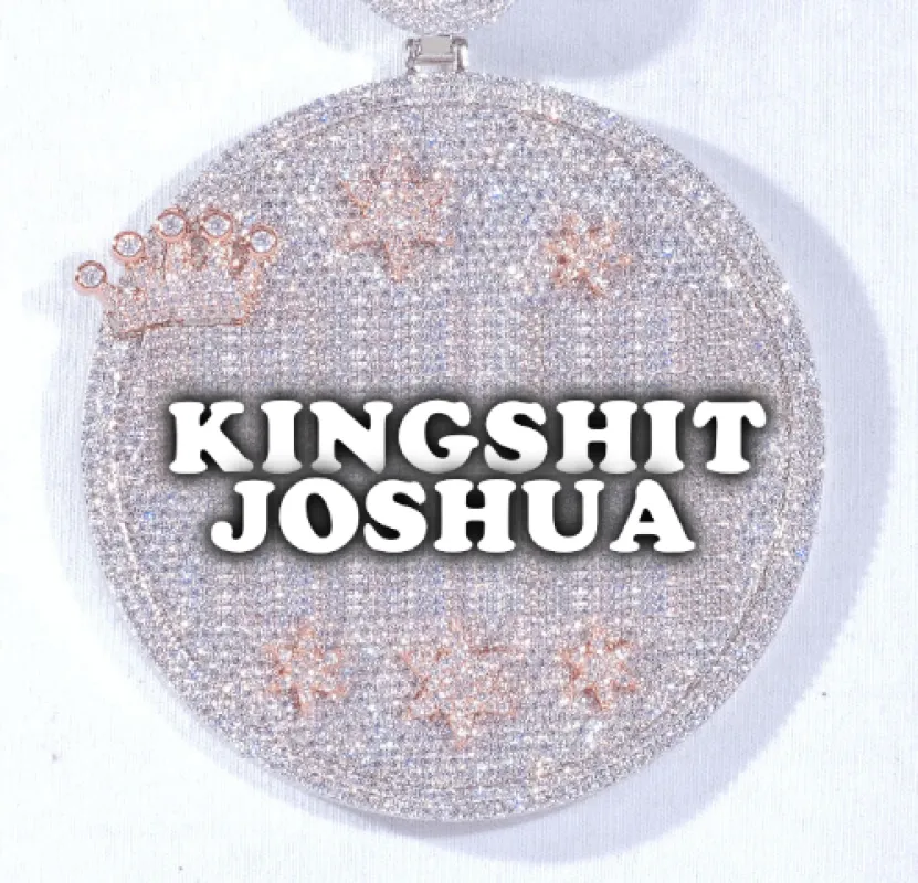 CUSTOM LETTER NECKLACE 3D BIG CROWN DISC sold by The GUU Shop