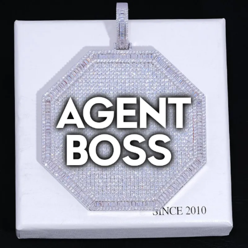 CUSTOM LETTER NECKLACE 3D BIG OCTAGON sold by The GUU Shop