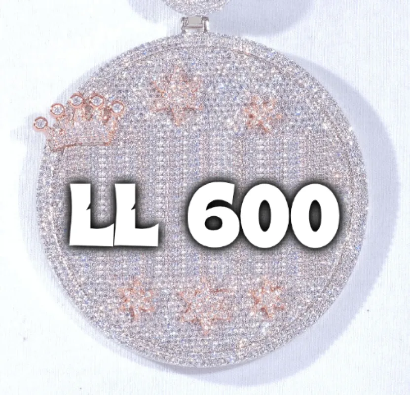 CUSTOM LETTER NECKLACE 3D BIG CROWN DISC sold by The GUU Shop