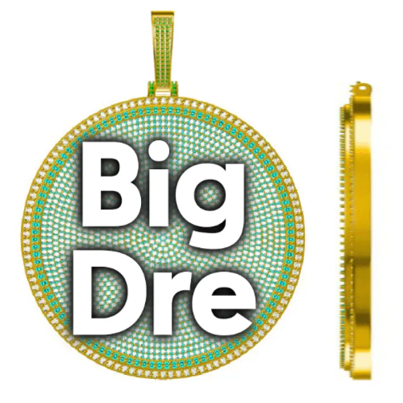 CUSTOM LETTER NECKLACE 3D BIG DISC sold by The GUU Shop