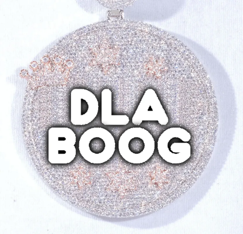 CUSTOM LETTER NECKLACE 3D BIG CROWN DISC sold by The GUU Shop