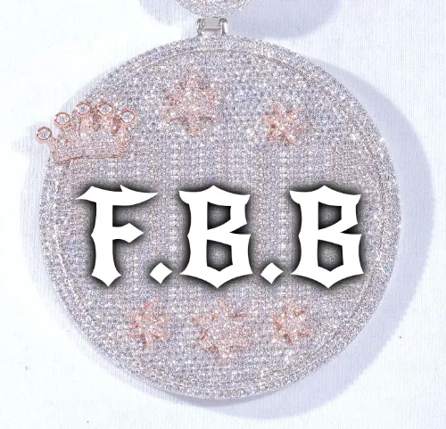 CUSTOM LETTER NECKLACE 3D BIG CROWN DISC sold by The GUU Shop