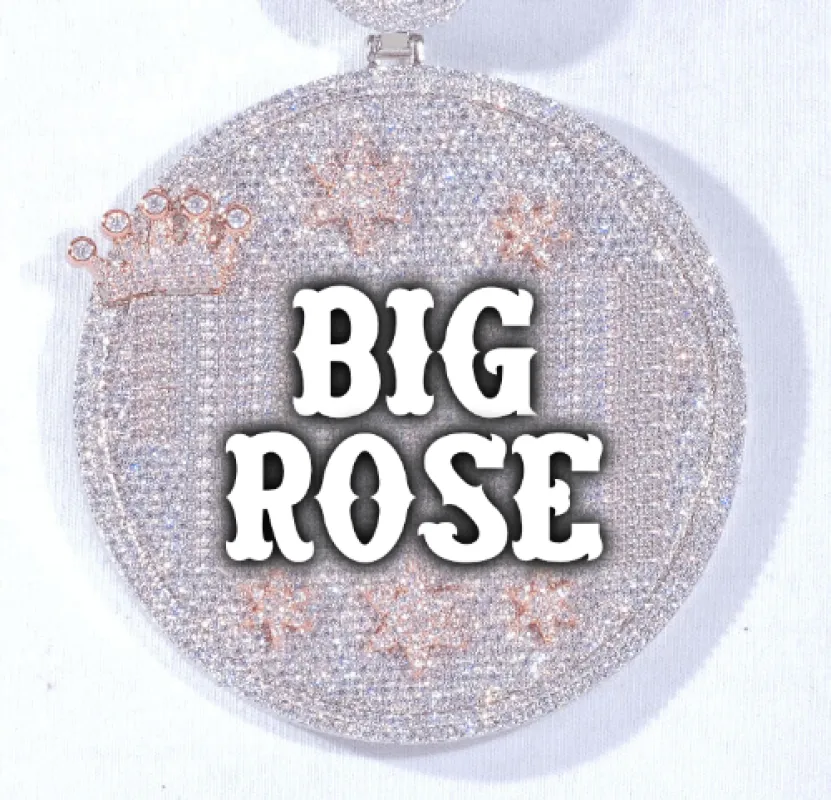 CUSTOM LETTER NECKLACE 3D BIG CROWN DISC sold by The GUU Shop