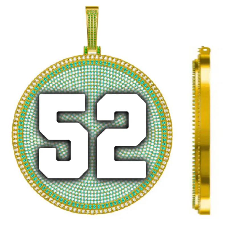 CUSTOM LETTER NECKLACE 3D BIG DISC sold by The GUU Shop