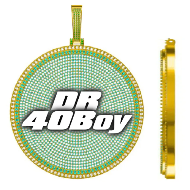 CUSTOM LETTER NECKLACE 3D BIG DISC sold by The GUU Shop