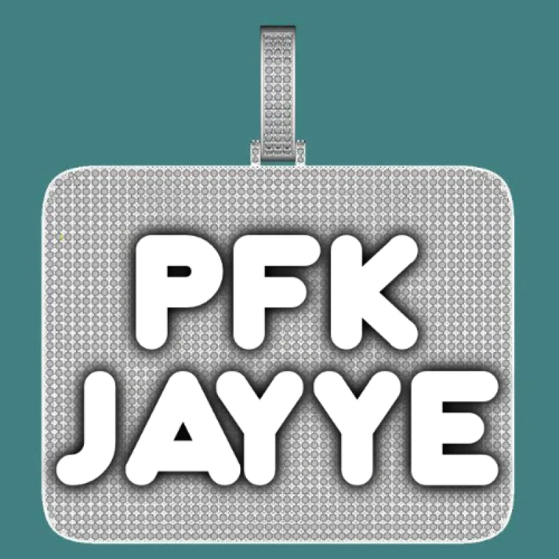 CUSTOM LETTER NECKLACE 3D BIG SQUARE sold by The GUU Shop