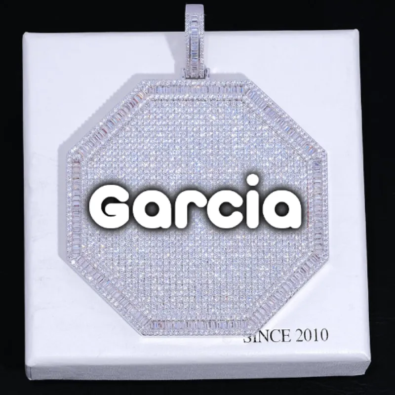 CUSTOM LETTER NECKLACE 3D BIG OCTAGON sold by The GUU Shop