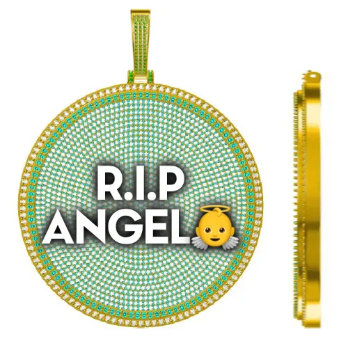 CUSTOM LETTER NECKLACE 3D BIG DISC sold by The GUU Shop