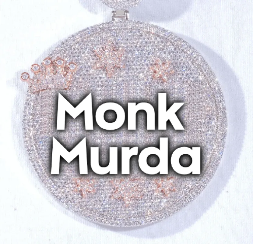 CUSTOM LETTER NECKLACE 3D BIG CROWN DISC sold by The GUU Shop