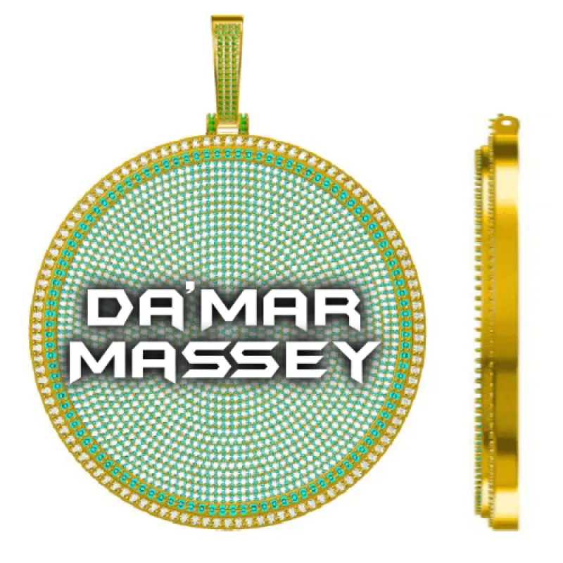 CUSTOM LETTER NECKLACE 3D BIG DISC sold by The GUU Shop