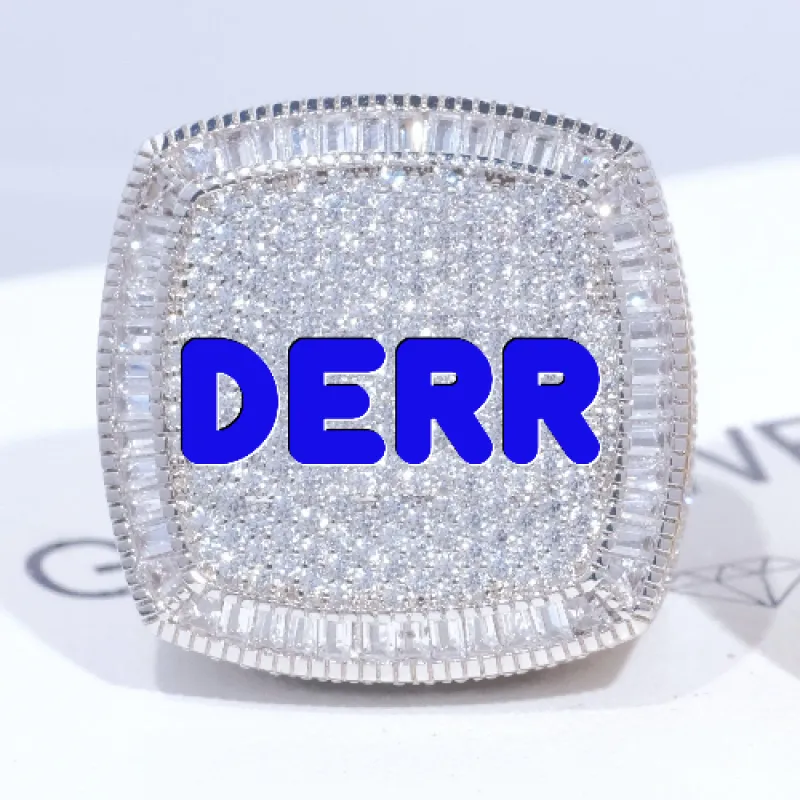 CUSTOM LETTER 3D ICED RING sold by The GUU Shop