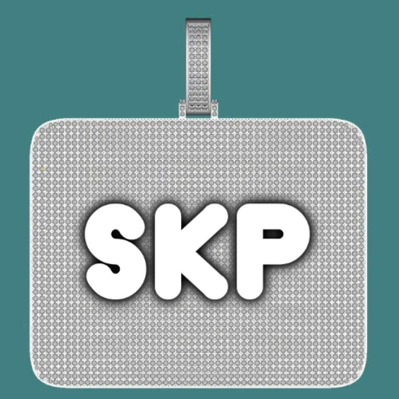 CUSTOM LETTER NECKLACE 3D BIG SQUARE sold by The GUU Shop