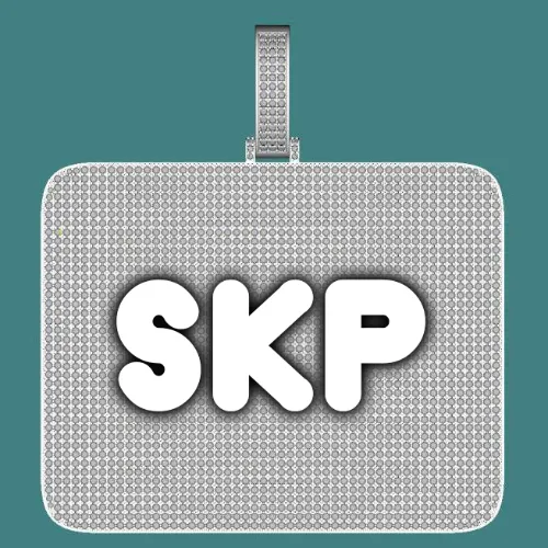 CUSTOM LETTER NECKLACE 3D BIG SQUARE sold by The GUU Shop