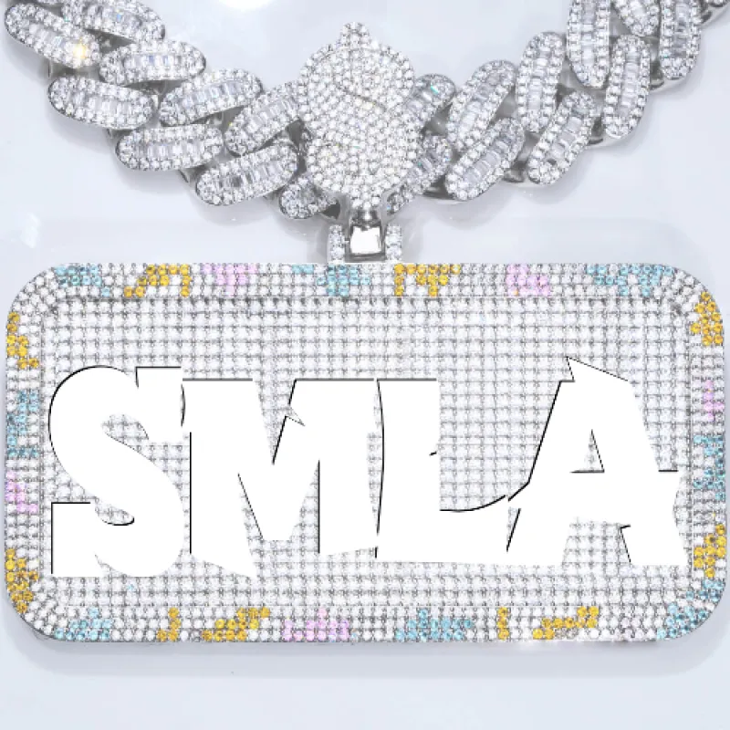 CUSTOM LETTER NECKLACE 3D COLORFUL SQUARE sold by The GUU Shop