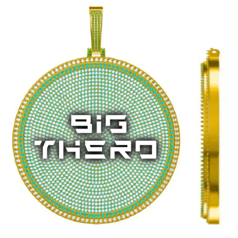 CUSTOM LETTER NECKLACE 3D BIG DISC sold by The GUU Shop