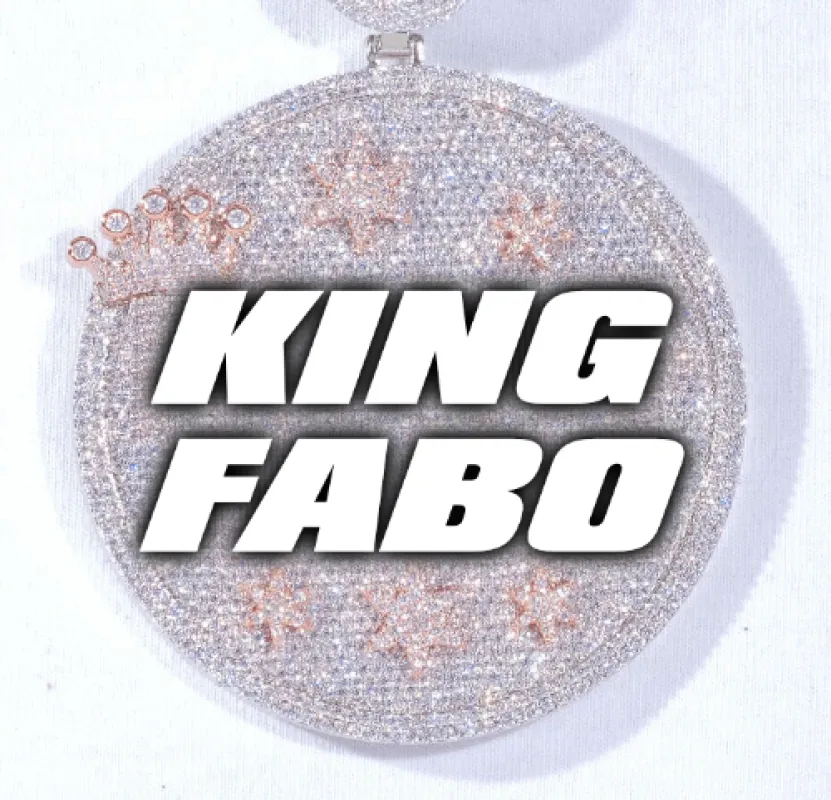 CUSTOM LETTER NECKLACE 3D BIG CROWN DISC sold by The GUU Shop