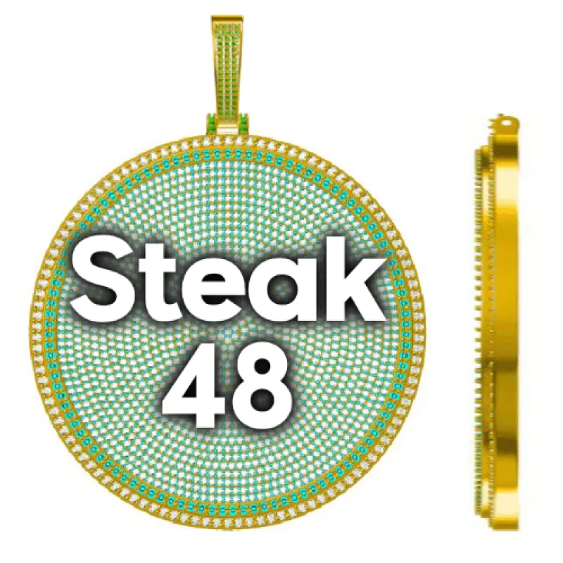 CUSTOM LETTER NECKLACE 3D BIG DISC sold by The GUU Shop