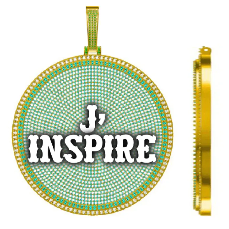 CUSTOM LETTER NECKLACE 3D BIG DISC sold by The GUU Shop