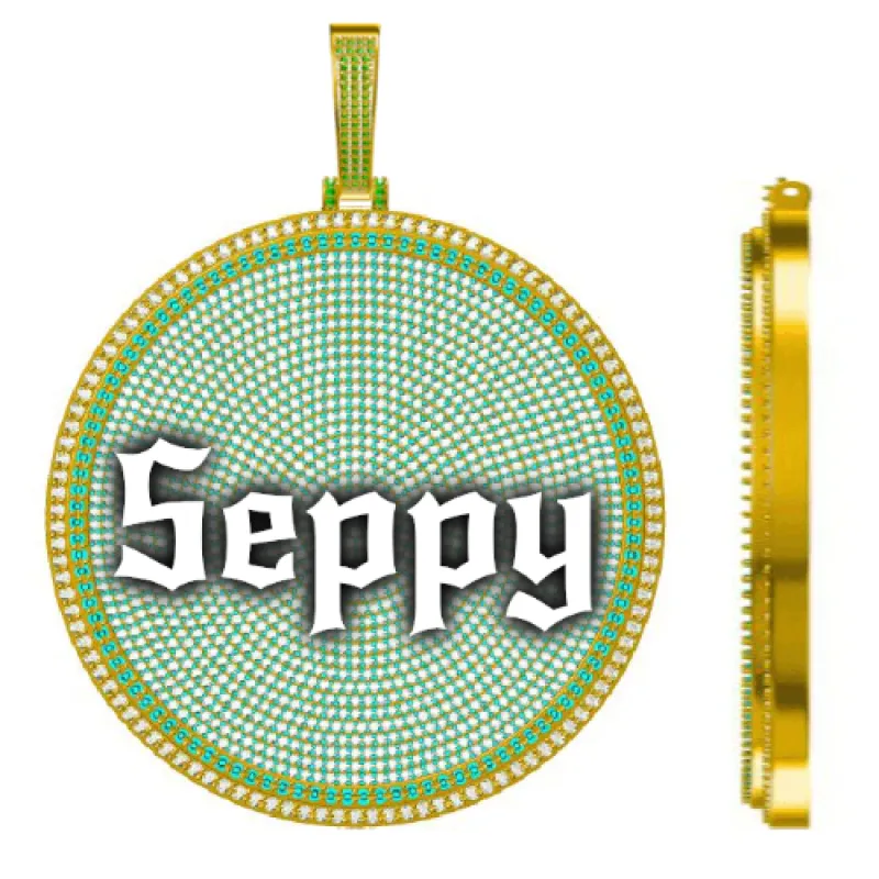 CUSTOM LETTER NECKLACE 3D BIG DISC sold by The GUU Shop